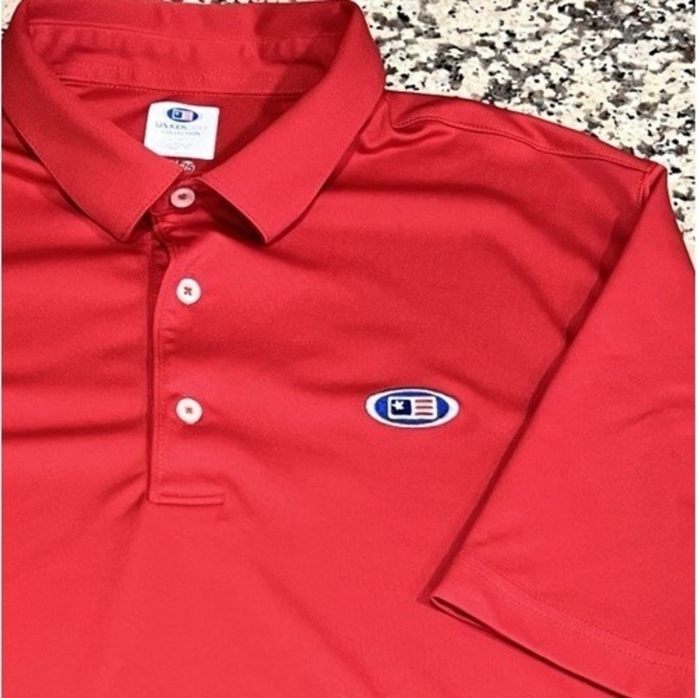 US Kids Golf Collection Polo Shirt by Greg Norman Red Short Sleeve Mens Large